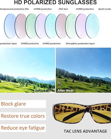 MEETSUN Fit Over Glasses Sunglasses for Men Women,Wrap Around Sunglasses Polarized UV400 Protection