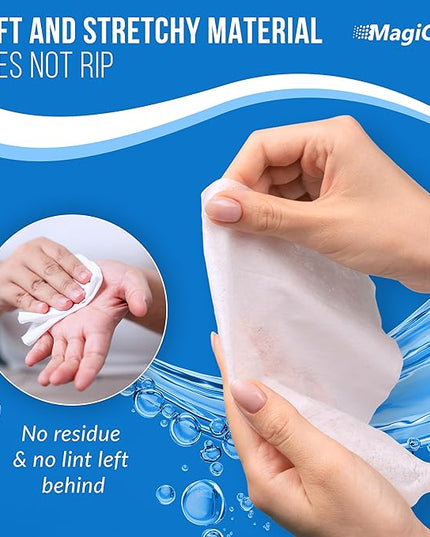 MagiCare 75% Large Alcohol Wipes (4-80ct Packs) - Alcohol Hand Sanitizing Wipes, Premium - Unscented Hand Wipe, Sanitizer Wipe - Travel, Home, Classroom, Camping - 4 Soft Packs (320pcs)