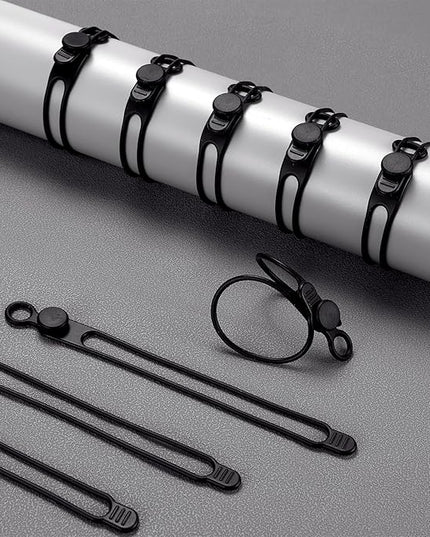 Nuanchu 40 Pcs Silicone Cable Ties Reusable Holder Adjustable Straps Multipurpose Charging Cable Organizer for Fastening Charging Cords Wires(7.1 Inch,Black)