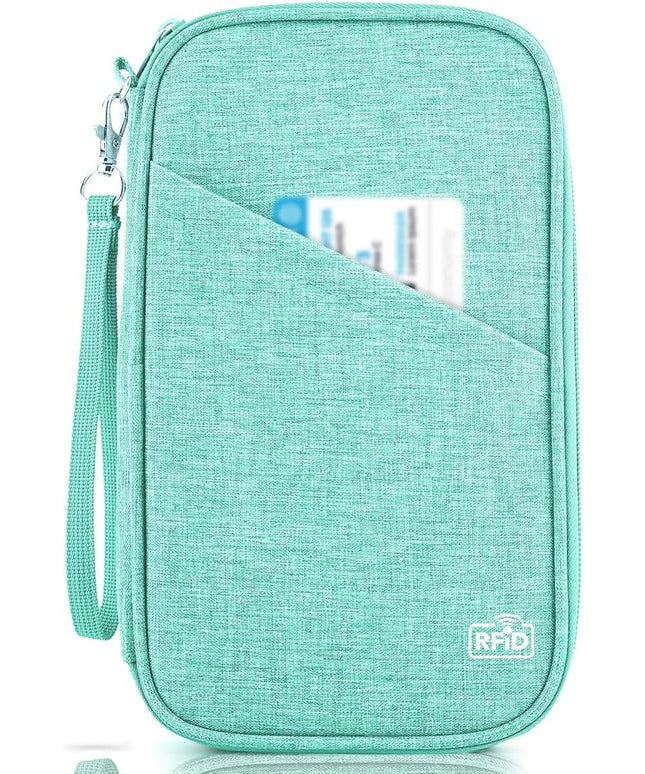 Passport Holder Family, Women Rfid Blocking Passport Wallet, Travel Essentials Premium Wallets, Waterproof Passport Holders Bag for Men Traveling, Travel Document Organizer Credit Cards Case