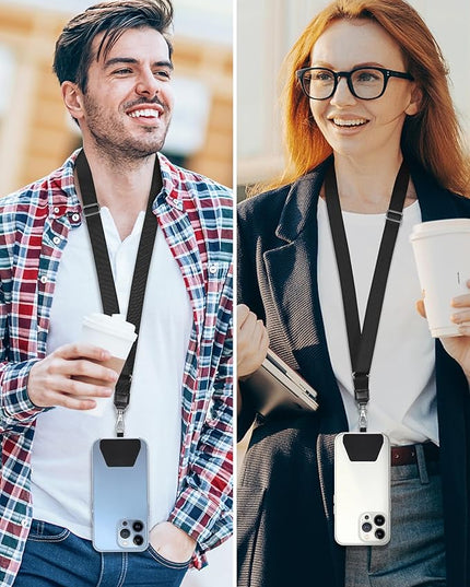 SHANSHUI Phone Lanyard, 2 Pack Phone Lanyard Strap 4X Durable Tether Tab Universal Nylon Neck Phone Strap Crossbody Lanyard for Cellphone Fit All Smartphones