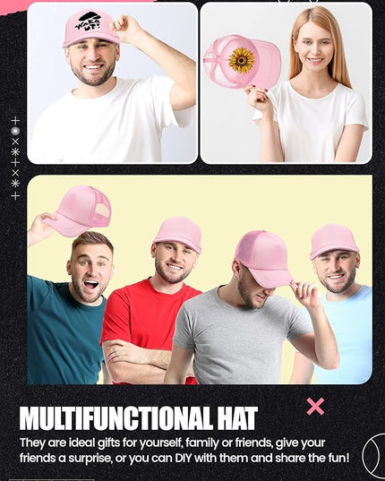 10 Pcs Sublimation Blank Trucker Hats Bulk Mesh Baseball Cap Polyester Mesh Trucker Hat for Men and Women