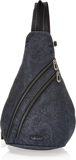 Sakroots On The Go Sling Bag for Women in Eco-Twill, Large Convertible Crossbody Backpack With Main Zipper Closer, Made From Recycled Materials - Black Spirit Desert 2