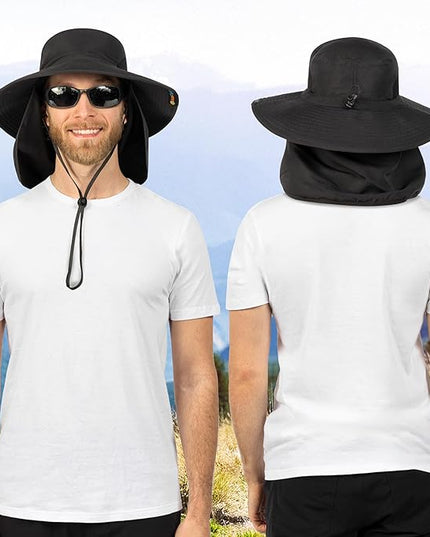 SUN CUBE Wide Brim Sun Hat Men Women, Fishing Hats Sun UV Protection, Mens Hiking Bucket Hat Safari Beach Boonie, UPF 50+