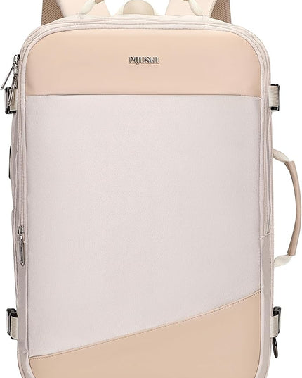 PIJUSHI Travel Backpack for Women Carry on Suitcase Backpack Flight Approved Personal Item Bag Fits 16 Inch Laptop(PE035 Beige)