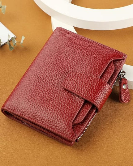 Lavemi Small Compact Women Wallet RFID Blocking Genuine Leather Bifold Purse with ID Windows