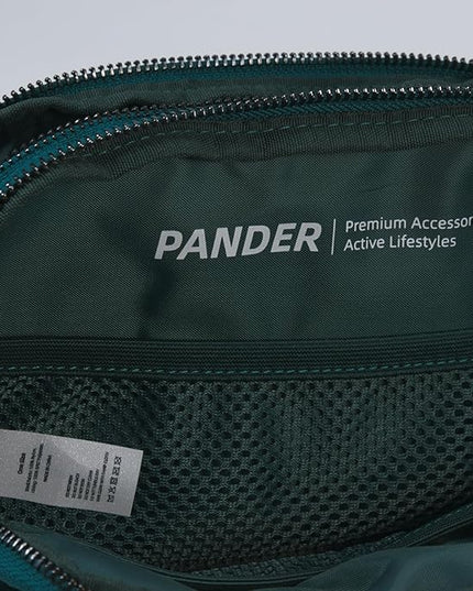Pander Everywhere Belt Bag for Women, 5 Zipper Pockets Nylon Crossbody Fanny Pack Purse (Teal Blue)