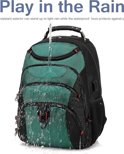 Boavan Laptop Backpack for men, 15.6 inch Laptop Bag with USB Port, Waterproof Travel Work Backpack Purse, Anti-Theft Teacher Nurse Doctor Casual Bookbags Office Business backpack，Deep Juniper Black