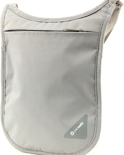 Pacsafe Coversafe V75 Anti-Theft RFID Blocking Passport Holder & Neck Pouch/Wallet - Fits up to Four Passports (or iPhone X) plus Credit Cards, for Women & Men (Neutral Grey)