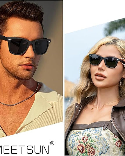 MEETSUN Polarized Sunglasses for Women Men Classic Retro Square Frame Driving Sun Glasses UV Protection