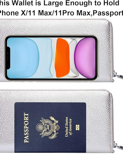 Lavemi Small Compact Women Wallet RFID Blocking Genuine Leather Bifold Purse with ID Windows