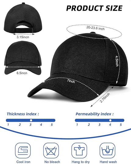 Handepo 24 Pcs Blank Baseball Cap Adjustable Back Strap Plain Blank Camouflage Hat Unisex Baseball Cap for Trucker Men Women