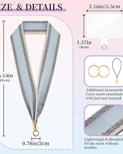 ZOOEASS Phone Lanyard Charm with Tether Tab Neck Lanyards for ID Badges Car Key Women Cute Scarf Keychain Strap Around Neck