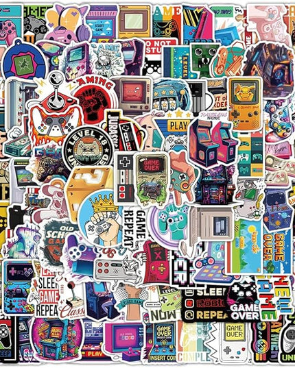 100Pcs Video Game Stickers, Multicolor Vinyl Waterproof Gaming Stickers for Boys, Teens, Men, Adults