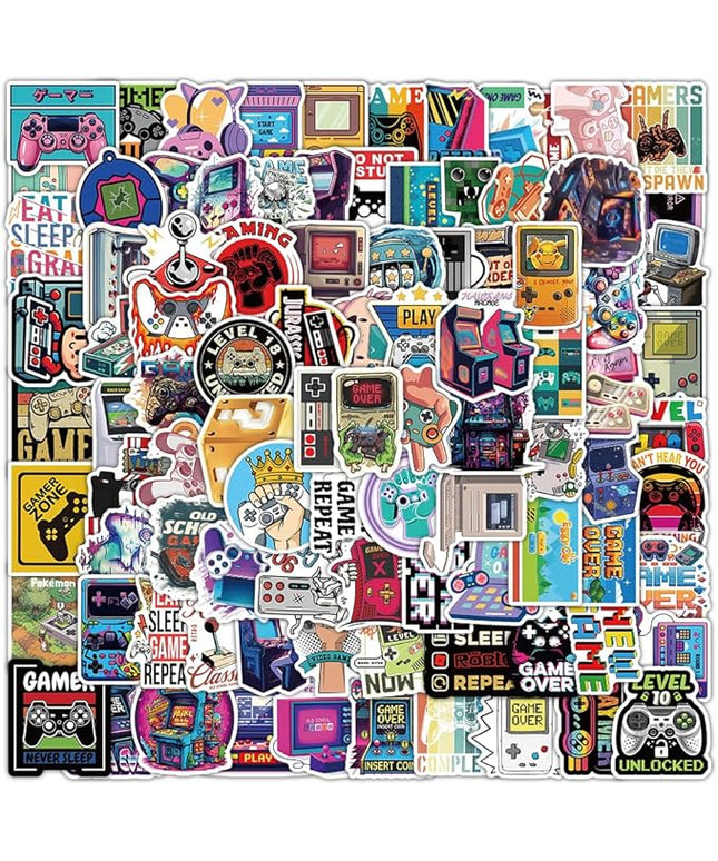 100Pcs Video Game Stickers, Multicolor Vinyl Waterproof Gaming Stickers for Boys, Teens, Men, Adults