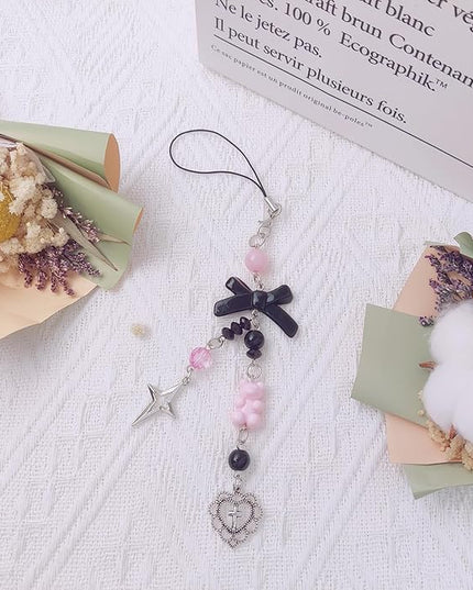 1-4PCS Cute Phone Charms Aesthetic Y2K Cell Phone Charms Strap Strawberry Butterfly Star PhoneCharm Y2K Accessories for Bag Keychain Airpods Camera Pendants Decor