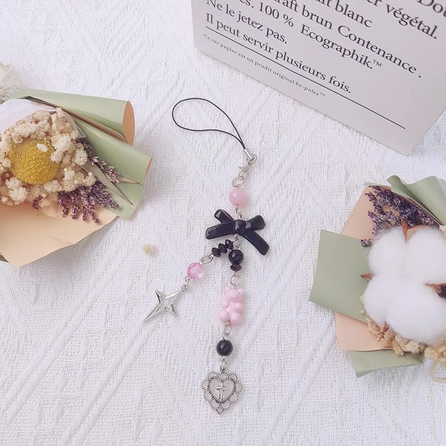 1-4PCS Cute Phone Charms Aesthetic Y2K Cell Phone Charms Strap Strawberry Butterfly Star PhoneCharm Y2K Accessories for Bag Keychain Airpods Camera Pendants Decor