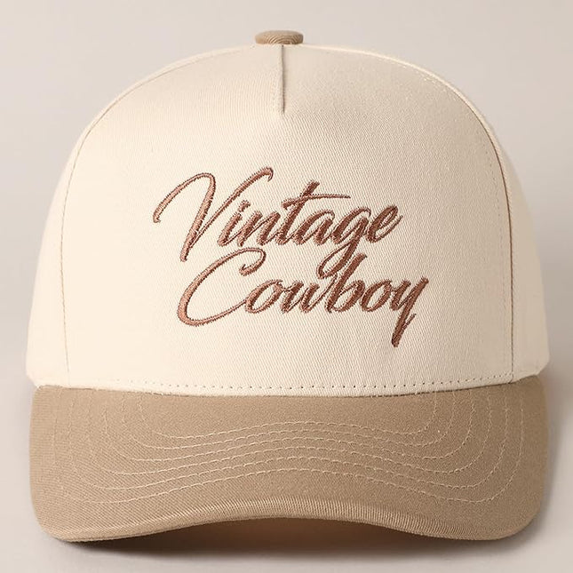 MIRMARU Two-Tone Vintage Canvas Trucker Hats for Men & Women, Adjustable Size Baseball Caps with Trendy Embroidered Design