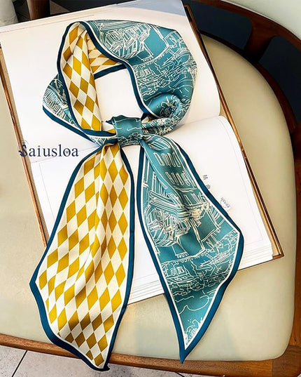 Purse Scarf For Handbags Head Scarves For Women's Hair Bags Scarfs Long Skinny Scarves Fashion Silky
