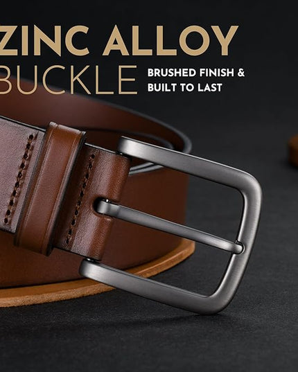 Buffway Men's Leather Belt,1.5" Handmade Top-Grain Leather–Durable,Comfortable,Suitable for Everyday Formal & Casual Wear