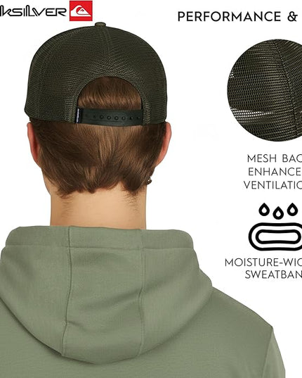 Quiksilver Men's Premium Cotton Adjustable Snap Back Logo Baseball Cap