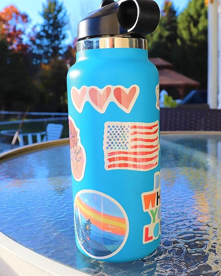 120 Pcs Preppy Stickers, Summer Stickers for Water Bottles Girls, Laptop Accessory Waterproof, Cute Decals for Phone Waterbottle MacBook Cup, Summer Themed Stickers for Teens