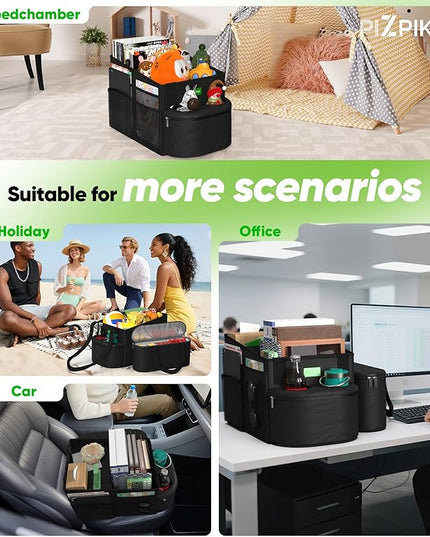 Large Car Seat Organizer with Removable Cooler Bag for the Front or Back Seat for Kids and Adults.Versatile for Use in Multiple Scenarios.