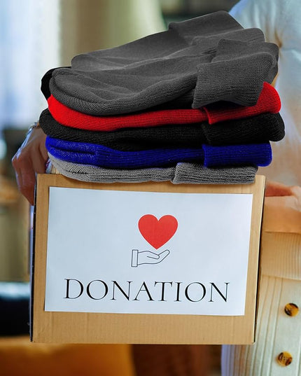 Jecery 120 Pcs Winter Beanie Hats Bulk for Unisex Women Men Homeless Donation Hats Warm Knitted Cuffed Toboggan Stretch Caps