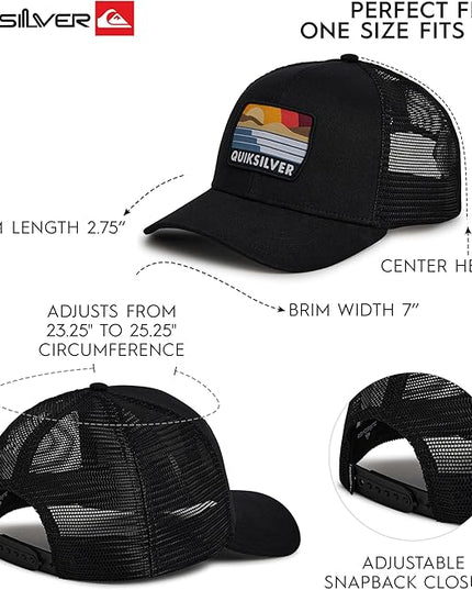 Quiksilver Men's Premium Cotton Adjustable Snap Back Logo Baseball Cap