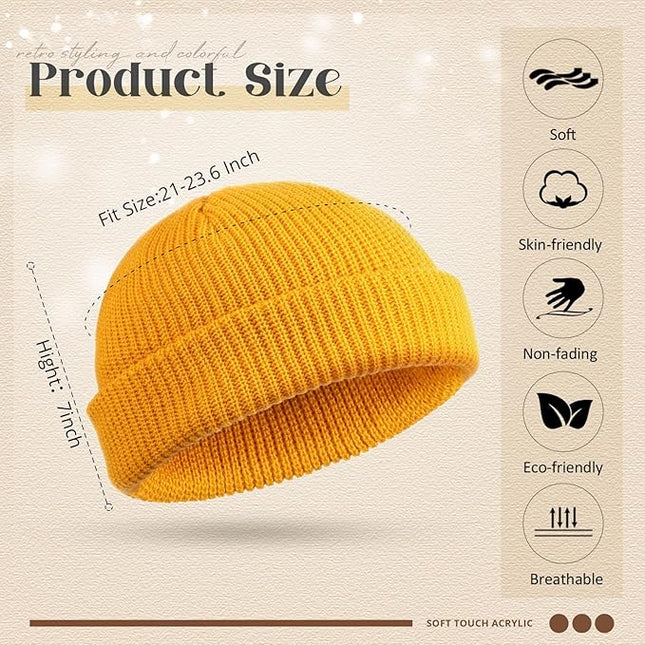 SATINIOR Trawler Beanie Watch Hat Roll-up Edge Skullcap Fisherman Beanie for Women Men