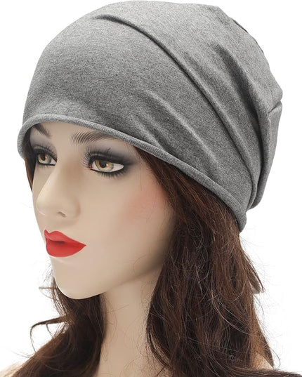 ZLYC Cotton Thin Slouchy Beanie Hat for Men Women Fashion Soft Stretch Knit Skull Cap