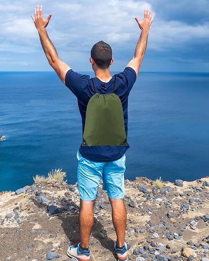 BeeGreen Drawstring Backpack Bags 20,30,50 Packs Reflective String Bags for Gym Sport Trip Cinch Sack DIY for Women Men
