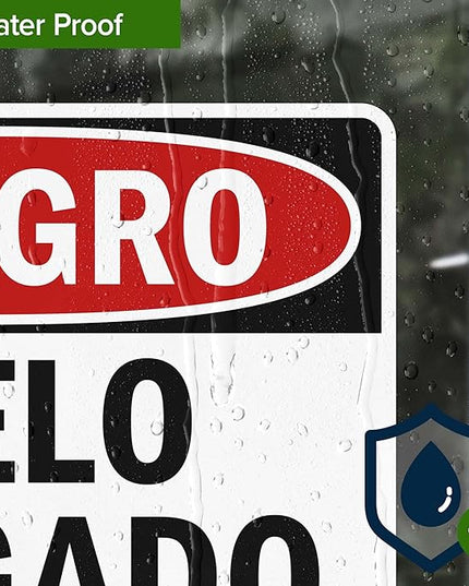 Danger Thin Ice Spanish Sign, 10x7 Inches, 4 Mil Vinyl Decal Stickers Weather Resistant, Made in USA by My Sign Center