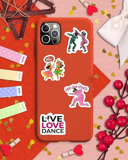 100Pcs Dance Stickers for Water Botlle, for Scrapbooking - Dancer Stickers - Gifts for Dancer - Dance Party Supplies - Gift for Women & Men