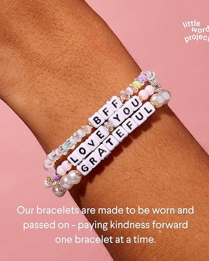 Little Words Project Mother's Day Gifts, The Original Word Bracelet, Made with Colorful Beads and Plated Brass Hardware, Handcrafted Design & Positive Message