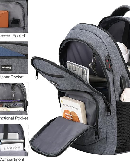 School Backpacks for Men Teen Boys,Laptop Backpack College Bookbag Computer Bag for Work Business Middle High School with USB Port Fits 15.6 Inch Laptop