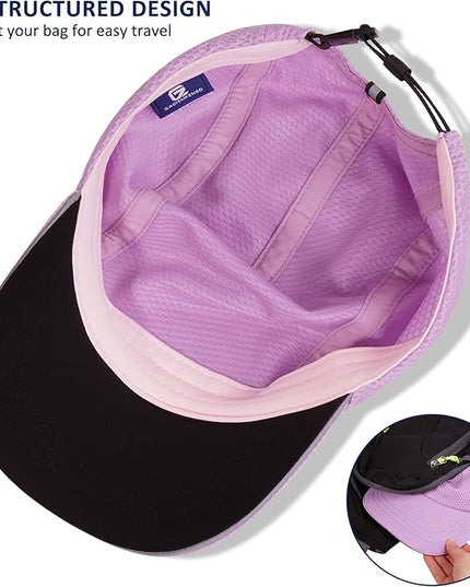 GADIEMKENSD Women's Race Day Running Cap Performance Mesh Hat - Excellent Ventilation, Lightweight, Reflective Safety