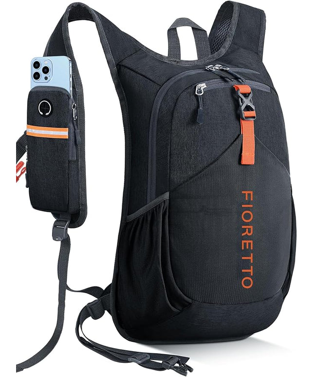 FIORETTO 20L Hiking Backpack for Women Men Mini Packable Backpack Lightweight Small Daypack for Camping Travel Outdoor, Black