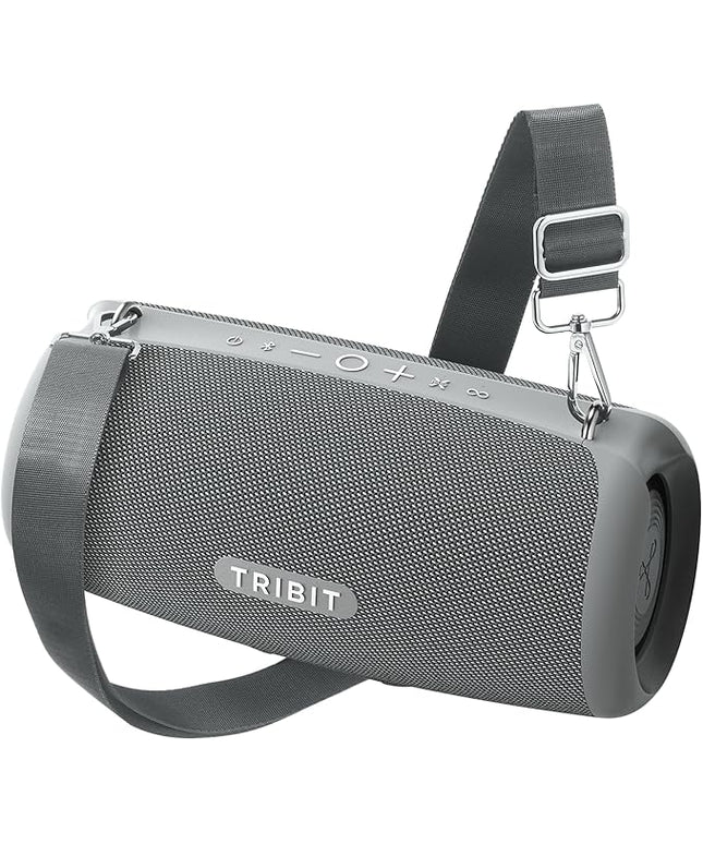 Tribit Portable Bluetooth Speaker StormBox Lava, 80W Loud Wireless Speaker, 24H Playtime, IP67 Waterproof, BT5.4, Custom EQ, XBass, Built-in Mic, TWS Pairing for Camping/Beach/Travel/Outdoor (Gray)