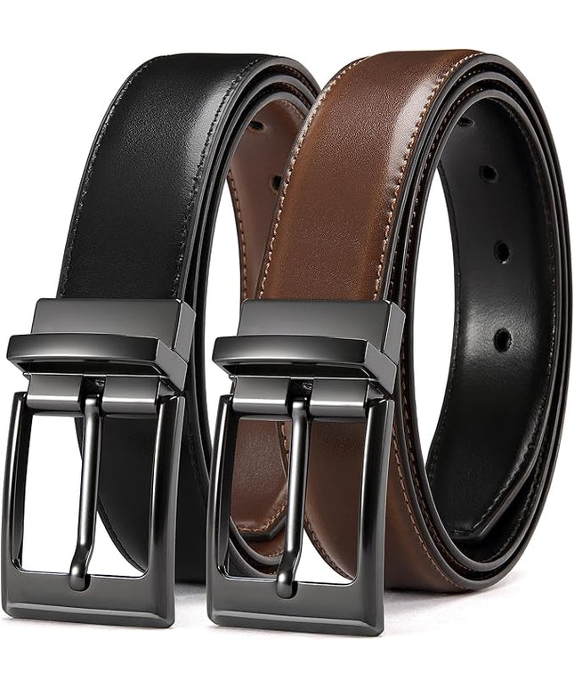 CHAOREN Reversible Belt Men 1 Piece - 1.25" Leather Dress Belt - Trim to Fit for Elegant Style