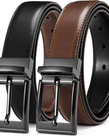 CHAOREN Reversible Belt Men 1 Piece - 1.25" Leather Dress Belt - Trim to Fit for Elegant Style