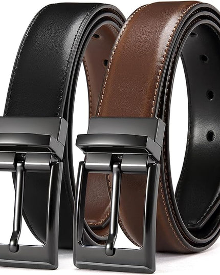 CHAOREN Reversible Belt Men 1 Piece - 1.25" Leather Dress Belt - Trim to Fit for Elegant Style