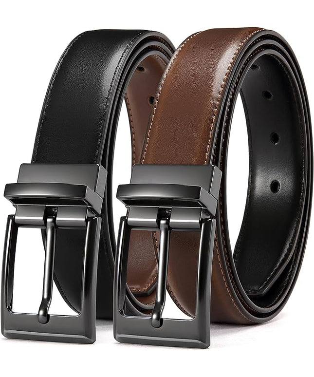 CHAOREN Reversible Belt Men 1 Piece - 1.25" Leather Dress Belt - Trim to Fit for Elegant Style