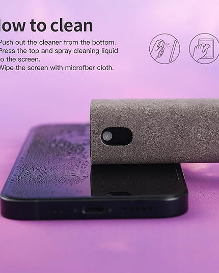 Screen Cleaner Kit 3 Pcs, Two in One Screen Cleaner Spray and Wipe, Touchscreen Mist Cleaner Spray Bottle for Phone/Laptop/Tablet/TV/Monitor/Car Screens