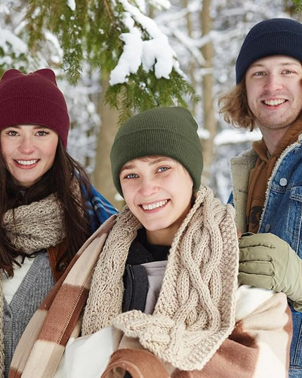 Winter Beanie Hats Bulk for Men Women Beanie Cap for Donation Cozy Knitted Cuffed Skull Cap Gift Soft Ski Hat