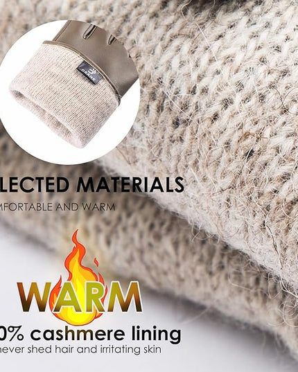 Womens Winter Leather Touchscreen Texting Warm Driving Lambskin Pure Genuine leather Gloves