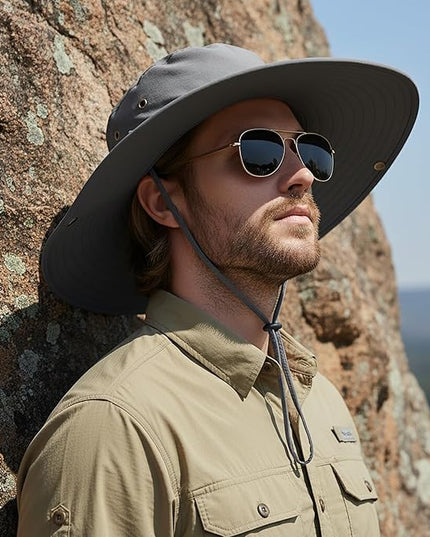 Wide Brim Bucket Hat Men Fishing Hiking Gardening Hat for Men and Women Fisherman Hat UPF 50+