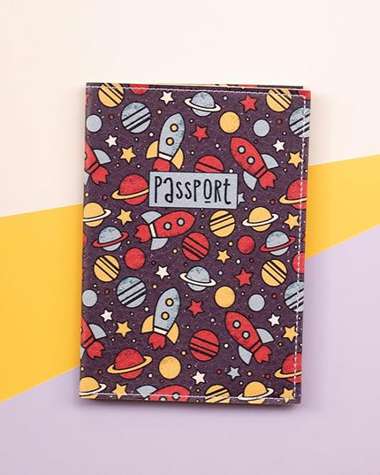 Passport Cover for Kids, Women and Men, Cute Travel Passport Holder (Dark Space)