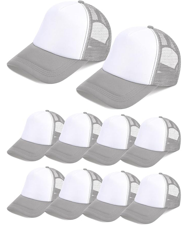10 Pcs Sublimation Blank Trucker Hats Bulk Mesh Baseball Cap Polyester Mesh Trucker Hat for Men and Women