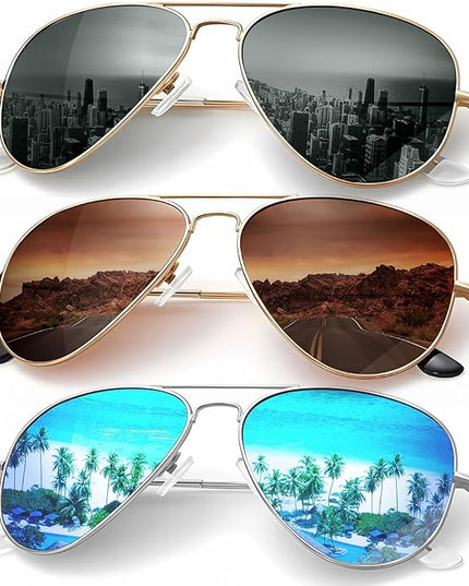 KALIYADI Classic Aviator Sunglasses for Men Women Driving Sun glasses Polarized Lens UV Blocking